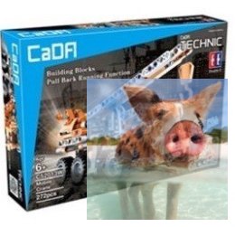 Ciężarówka dźwig - do zbudowania z klocków - PULL BACK (C52013W)