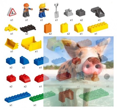 Klocki plac budowy - 52 elementy