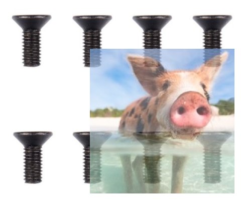 Krzyżowa śruba z łbem płaskim - 12428-0114