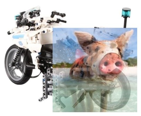 Motor policyjny - do zbudowania z klocków - ZDALNIE STEROWANY (C51023W)