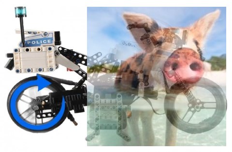 Motor policyjny - do zbudowania z klocków - ZDALNIE STEROWANY (C51023W)