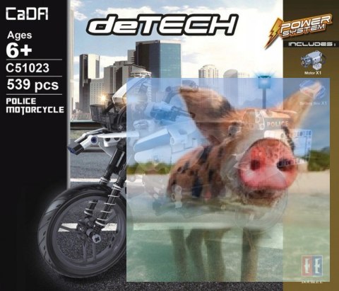 Motor policyjny - do zbudowania z klocków - ZDALNIE STEROWANY (C51023W)