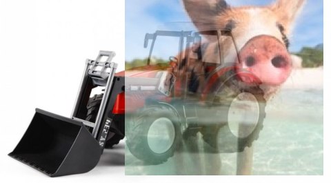 Ciągnik z ładowaczem 1:16 (ręcznie podnoszony i opuszczany ładowacz)