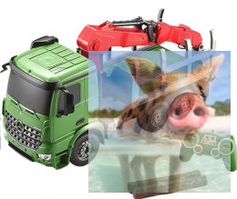 Dźwig do przewozu drewna Mercedes-Benz 1:20 2.4GHz (dźwięki i światła, ruchomy wysięgnik)