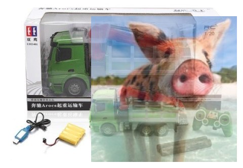 Dźwig do przewozu drewna Mercedes-Benz 1:20 2.4GHz (dźwięki i światła, ruchomy wysięgnik)