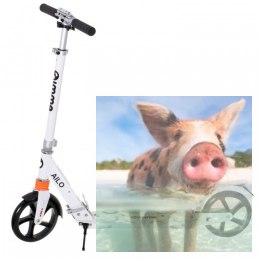 Hulajnoga miejska składana AILO (koła 200mm, szer. podestu 140mm, amortyzator tył/przód) - biała