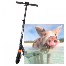 Hulajnoga miejska składana AILO (koła 200mm, szer. podestu 140mm, amortyzator tył/przód) - czarna