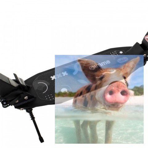 Hulajnoga miejska składana AILO (koła 200mm, szer. podestu 140mm, amortyzator tył/przód) - czarna