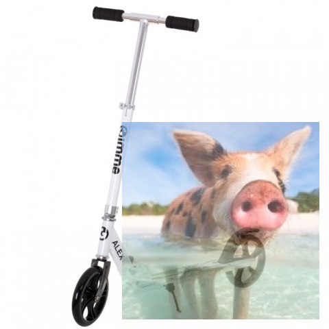 Hulajnoga składana ALEX (koła 200mm, szer. podestu 110mm) - biała