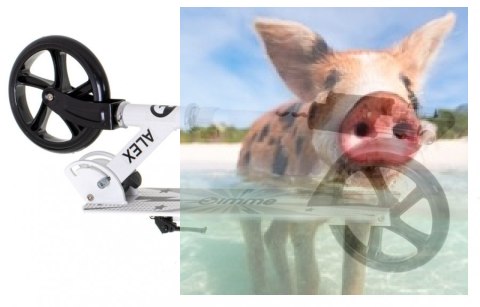 Hulajnoga składana ALEX (koła 200mm, szer. podestu 110mm) - biała