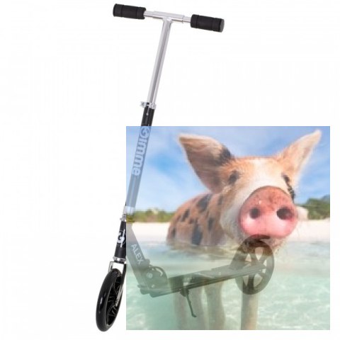 Hulajnoga składana ALEX (koła 200mm, szer. podestu 110mm) - czarna