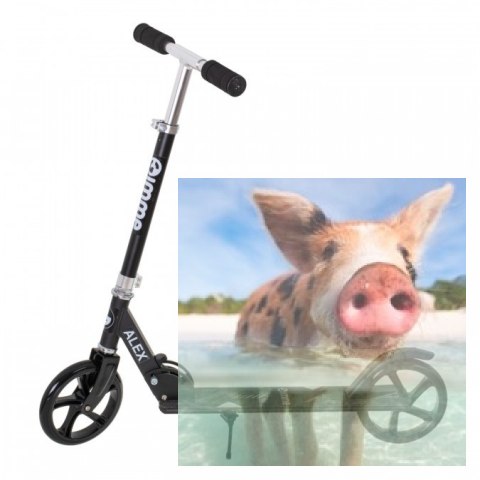 Hulajnoga składana ALEX (koła 200mm, szer. podestu 110mm) - czarna