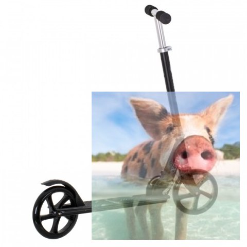 Hulajnoga składana ALEX (koła 200mm, szer. podestu 110mm) - czarna