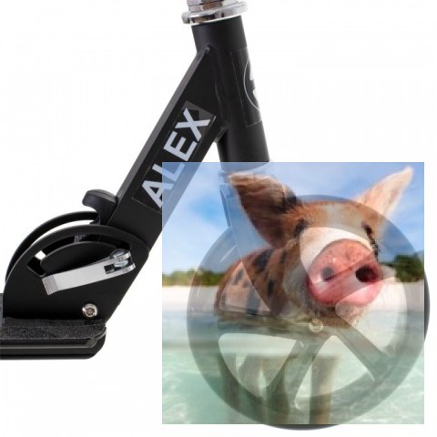 Hulajnoga składana ALEX (koła 200mm, szer. podestu 110mm) - czarna