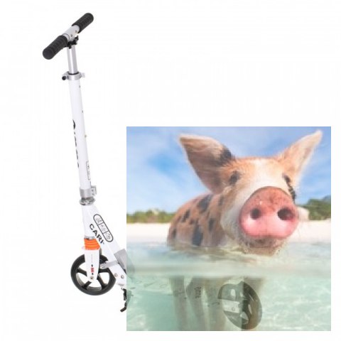 Hulajnoga składana CARI (koła 145mm, amortyzator przód) - biała