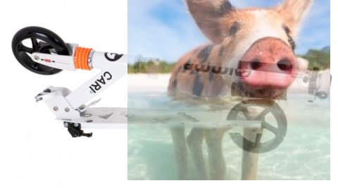 Hulajnoga składana CARI (koła 145mm, amortyzator przód) - biała