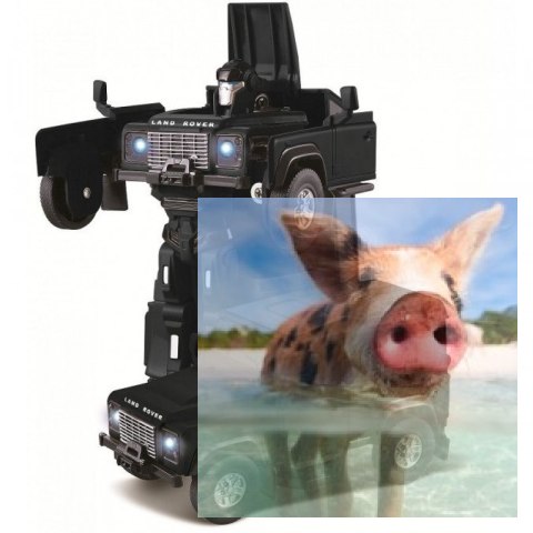 Land Rover Transformer Die Cast 1:32 RTR (zasilanie na baterie) - czarny