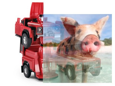 Land Rover Transformer Die Cast 1:32 RTR (zasilanie na baterie) - czerwony