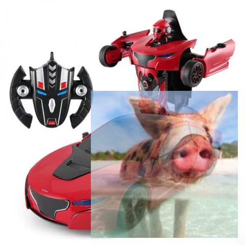 RS X MAN Transformer 1:14 2.4GHz RTR (akumulator, ładowarka USB) - Czerwony