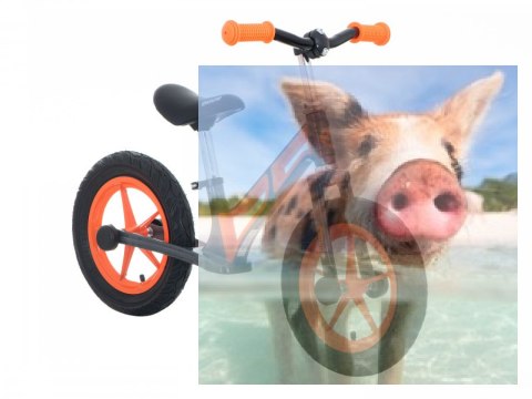 Rowerek biegowy Leo (pompowane koła 12", wiek 3+, kierownica na łożysku) - pomarańczowy