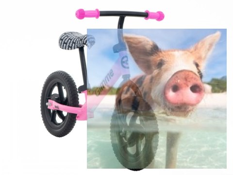 Rowerek biegowy Teddy (koła 11" pianka EVA, wiek 3+, lekka rama) - różowy