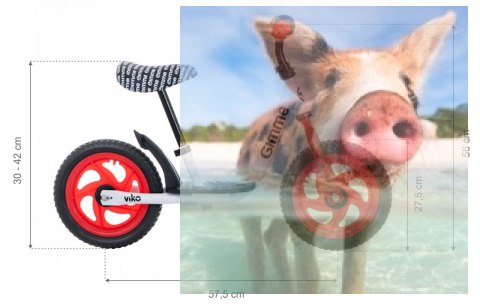 Rowerek biegowy Viko (koła 11" pianka EVA, wiek 3+, podest) - czerwony