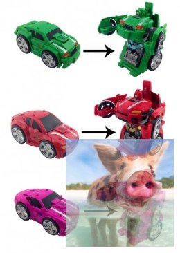 Transformer 27/40MHz RTR (14cm, zasięg do 15m, 3km/h) - Czerwony