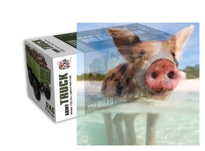 Ciężarówka wojskowa SL-008A (1:10, 4x4, 2.4G) - Niebieska