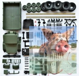 Ciężarówka wojskowa WPL B-16K 1:16 6x6 - KIT - Zielony