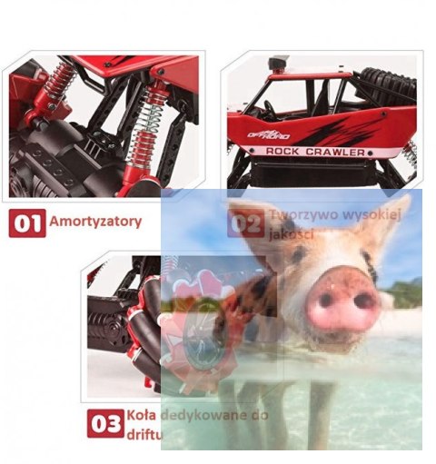 Drift Climber 4WD 1:16 2.4Ghz RTR - Czerwony