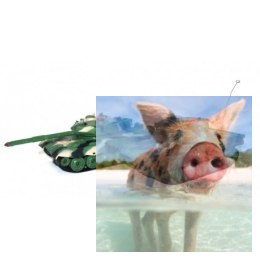 Para walczących czołgów American M1A2 i Russian T-34 27/40MHz