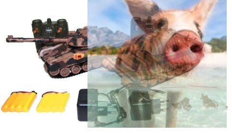 Zestaw wzajemnie walczących czołgów Russian T90 v2 i German King Tiger v2 2.4GHz 1:28 RTR