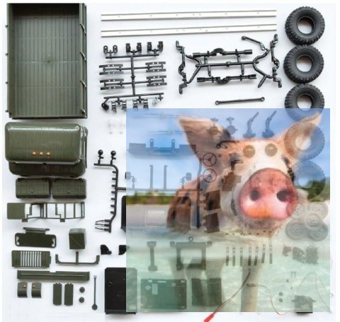 Ciężarówka wojskowa WPL B-24K 1:16 4x4 - KIT - niebieski- POSERWISOWY (niekompletny)