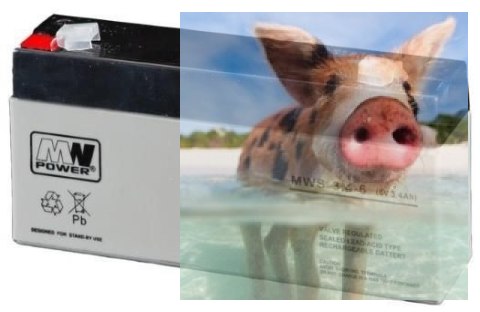 Pb 6V 3.4Ah bezobsługowy (waga 0.65kg, max. prąd ład. 1A, max. prąd rozład. 33A)