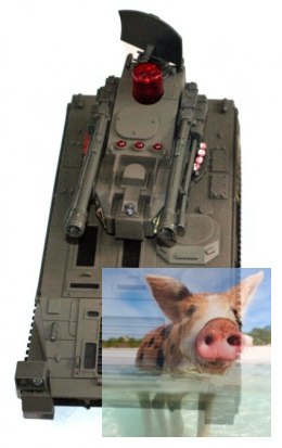 Zestaw wzajemnie walczących czołgów 1:24 27MHz - 1 czołg (zielony) - POSERWISOWY