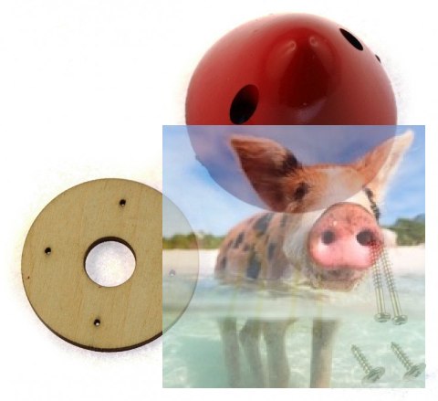 Kołpak z elementami mocującymi śr. 44mm, wys. 40mm, wał 10mm