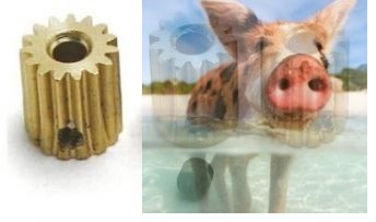 Zębatka mosiężna 14T 0.5M H12, otwór 3.0mm