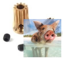 Zębatka mosiężna 15T 0.5M H12, otwór 2.3mm