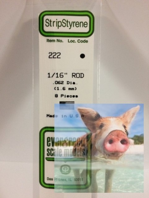 Pręt fi 1,6mm x 350mm, 40 szt. (Polistyren HIPS)